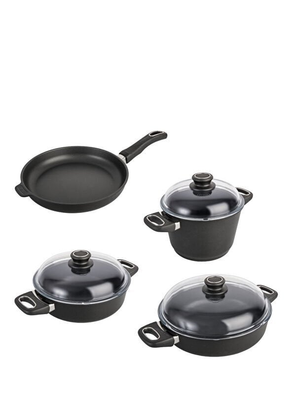 Gastrolux Siyah 7 Parça Alüminyum Döküm Tencere Seti