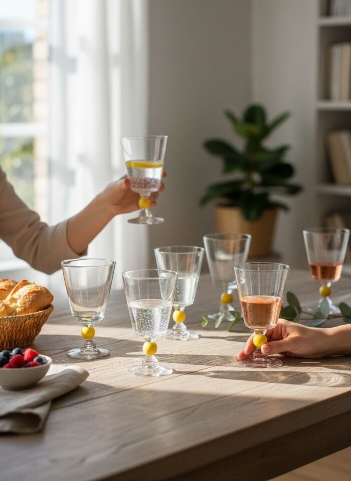 Cerve Secret Garden Mimosa Ayaklı Su Bardağı 315 CC 6 Parça