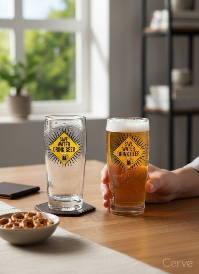 Cerve Save Water 490 CC Bira Bardağı 2 Parça