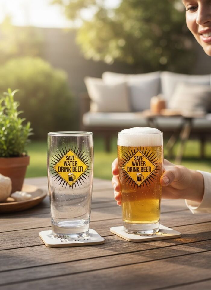 Cerve Save Water 490 CC Bira Bardağı 2 Parça