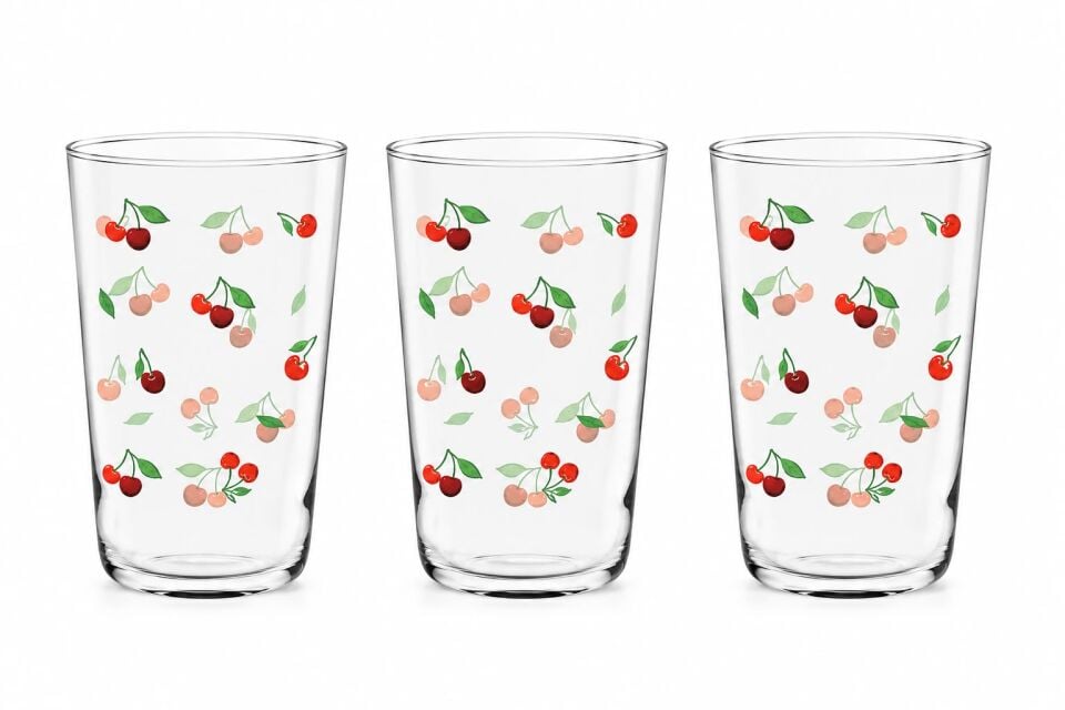 Cerve Cherry Meşrubat Bardağı Seti 3 Parça 400 CC