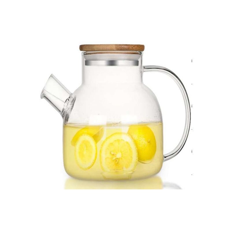 Lia Bambu Kapaklı Borosilikat Cam Demlik 1000 ml