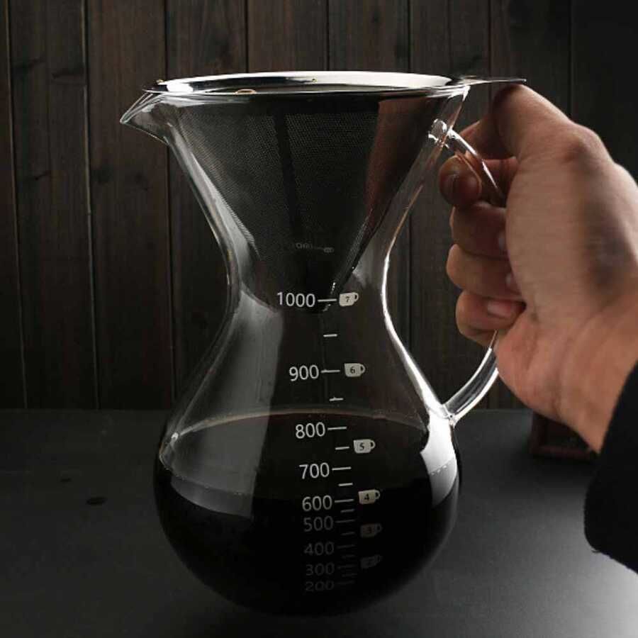 Lia Cam Kahve Demleme-Filitreli 1000 ml
