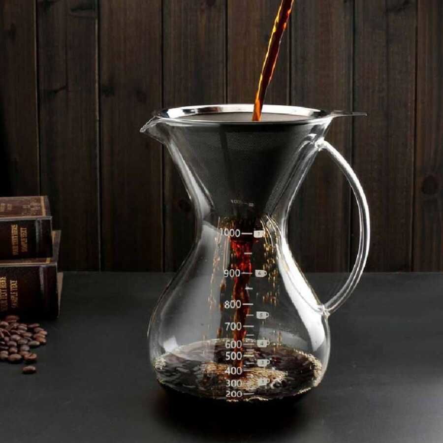Lia Cam Kahve Demleme-Filitreli 1000 ml