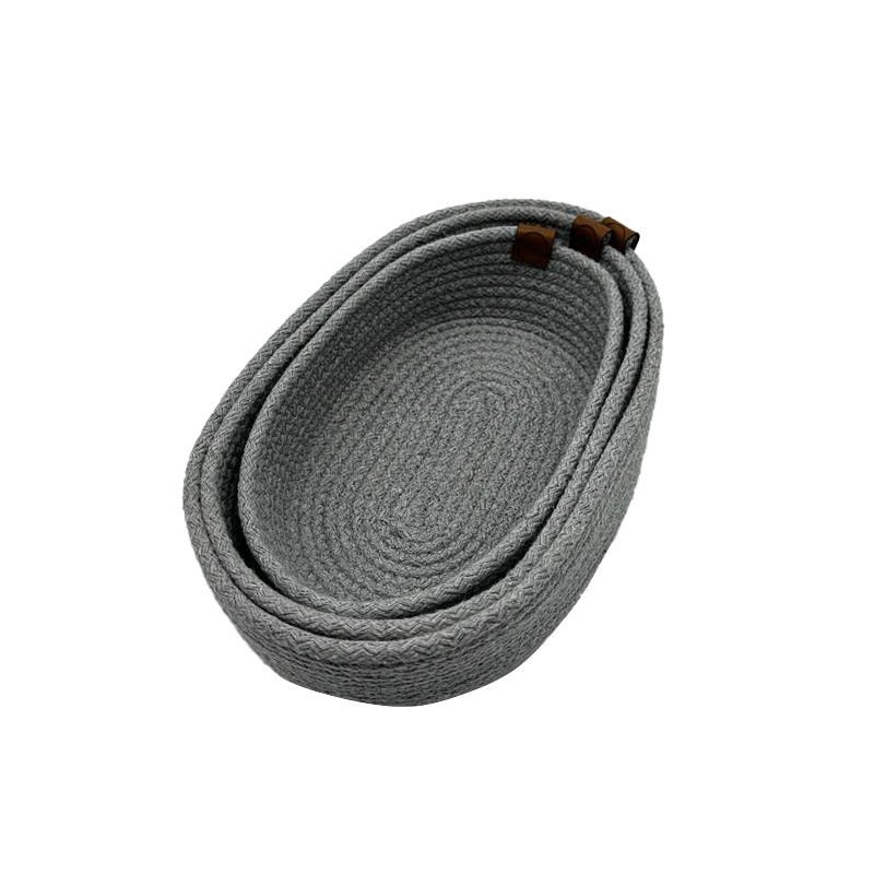Lia Jüt 3'lü Oval Organizer Gri 29 cm
