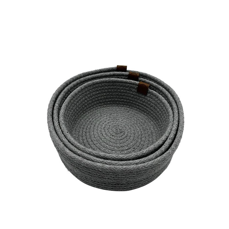 Lia Jüt 3'lü Yuvarlak Organizer Gri 24 cm