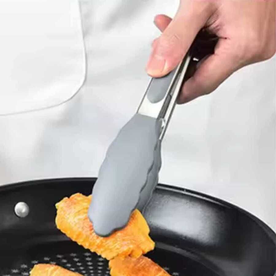 Lia Barbekü Maşası Silikon Gri 25 cm